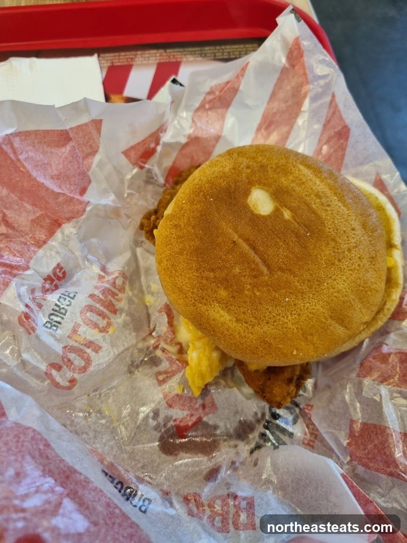 Burger on wrapper
