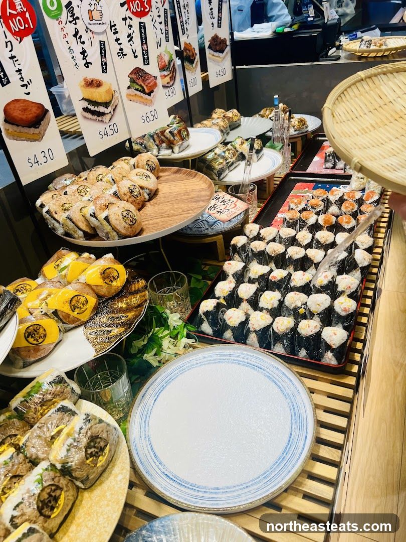 Assortment of Sushi and Onigiri