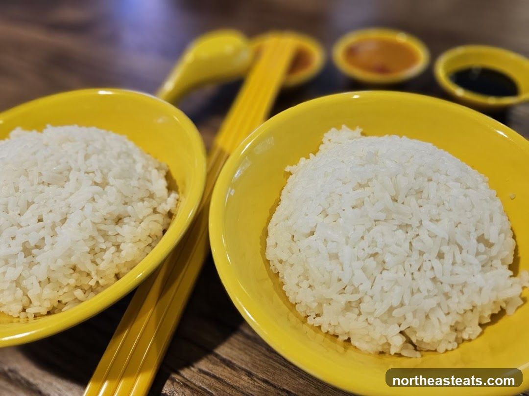 Two Bowls of Rice with Condiments