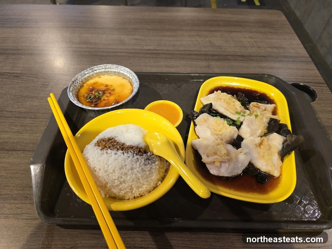 Steamed Fish with Rice and Egg Custard