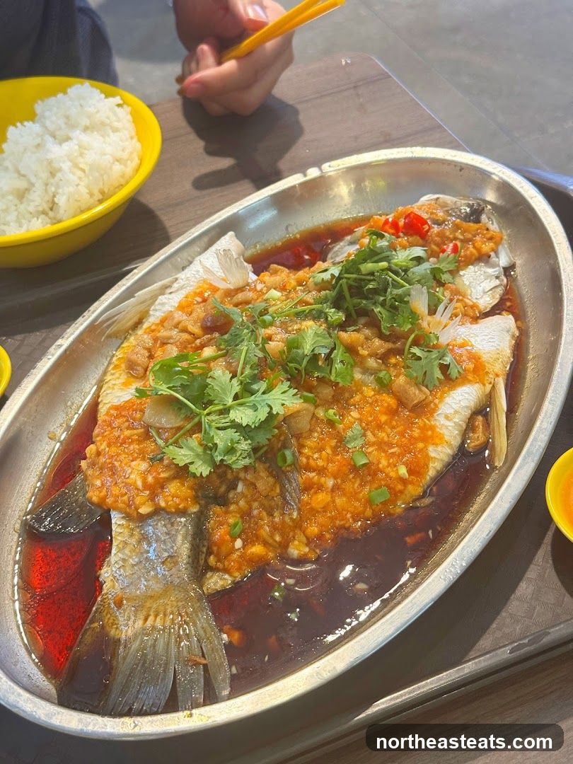 Steamed Fish with Sauce and Rice