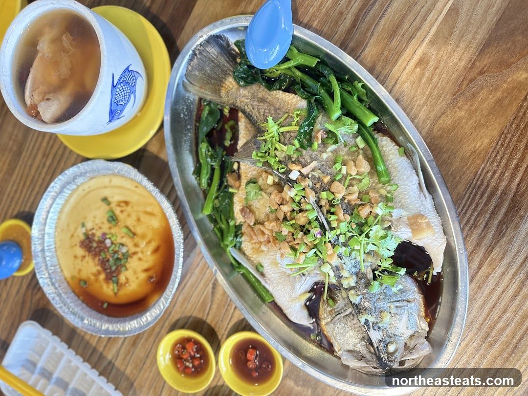 Steamed Fish and Custard