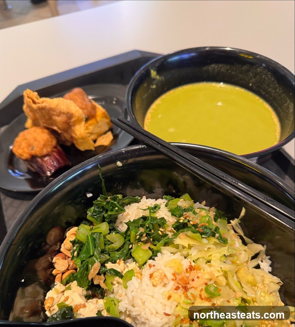 Rice Bowl with Soup and Side Dish