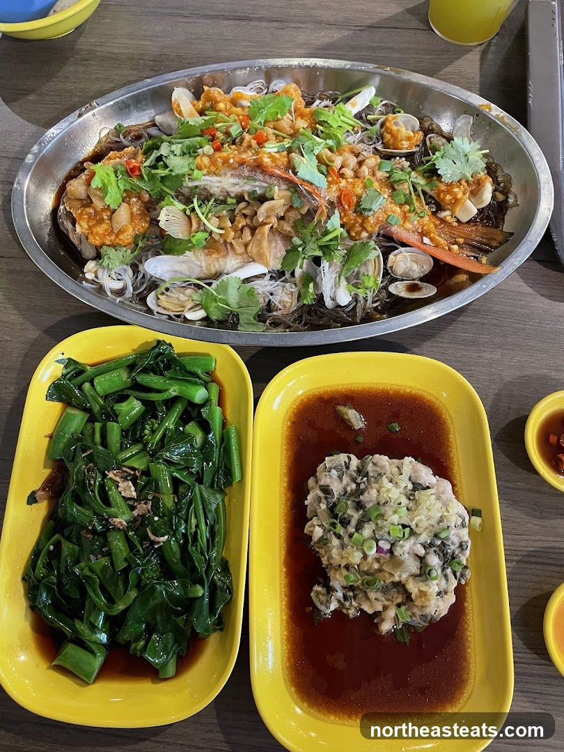 Steamed Fish with Clams and Vegetables