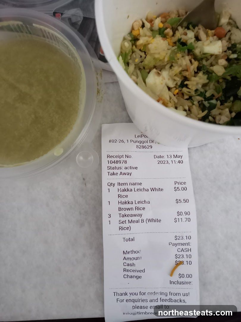 Takeaway Receipt and Food