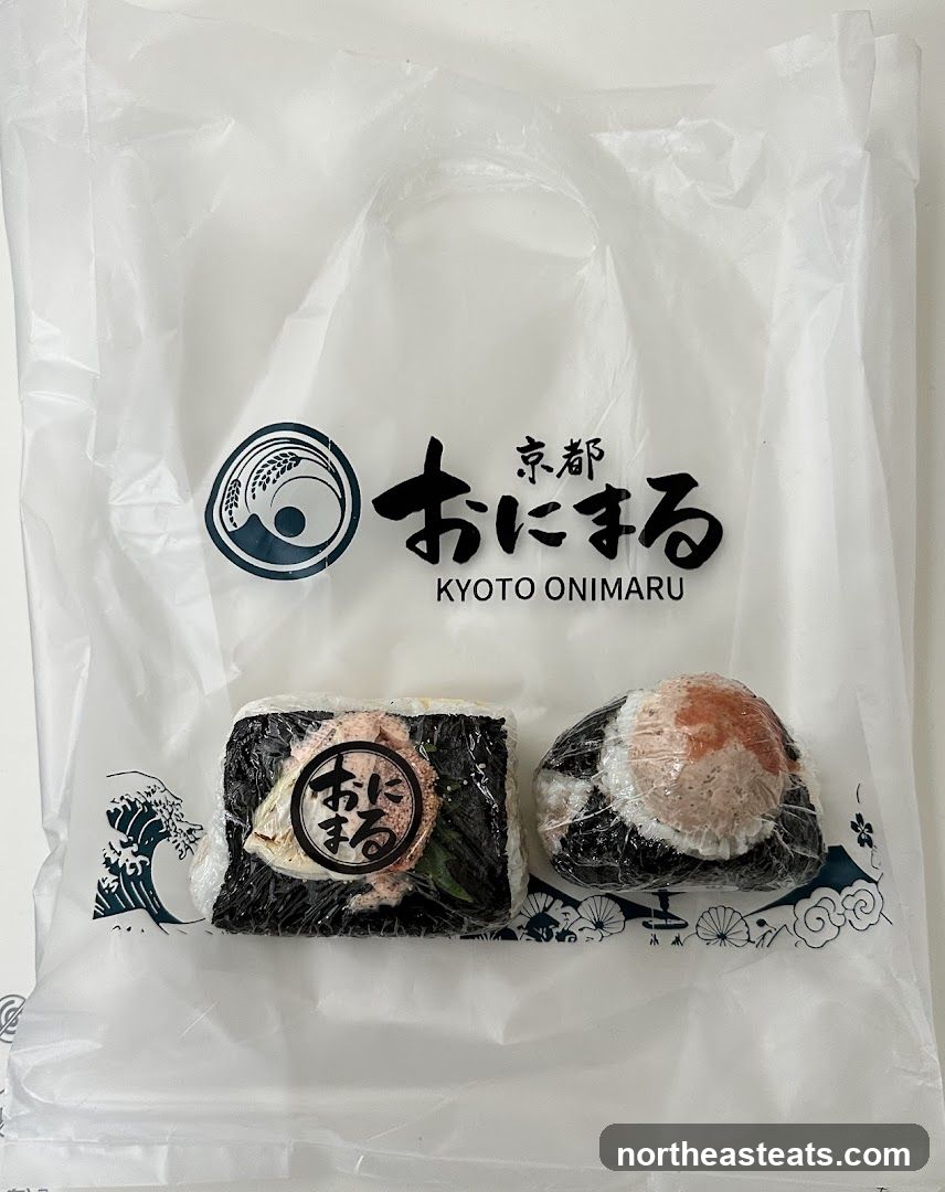 Onigiri in a branded bag