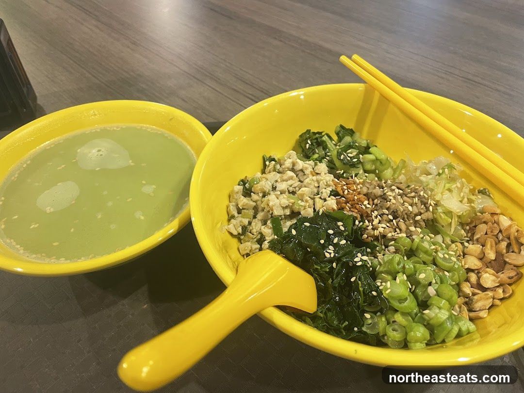 Noodles with Toppings and Drink