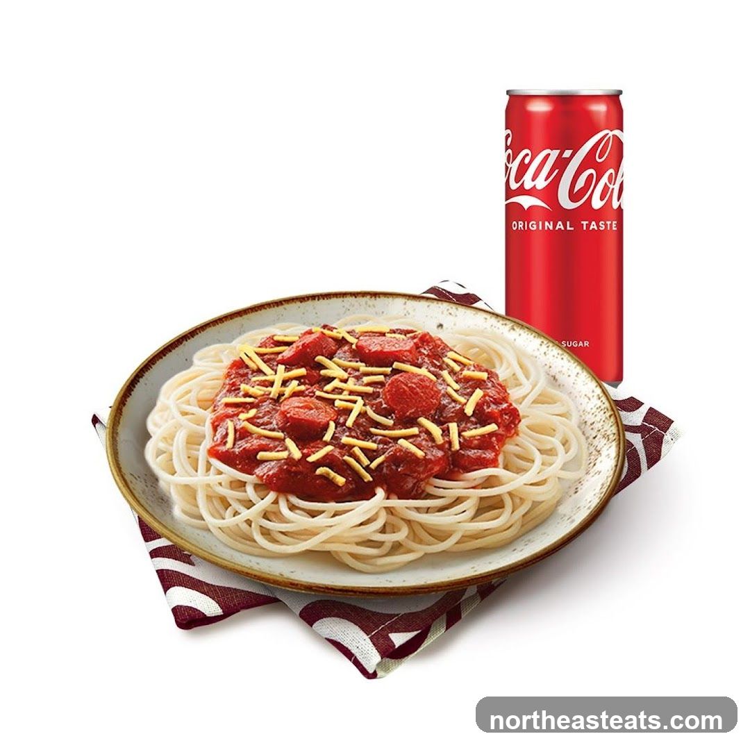 Spaghetti with Meat Sauce and Coca-Cola