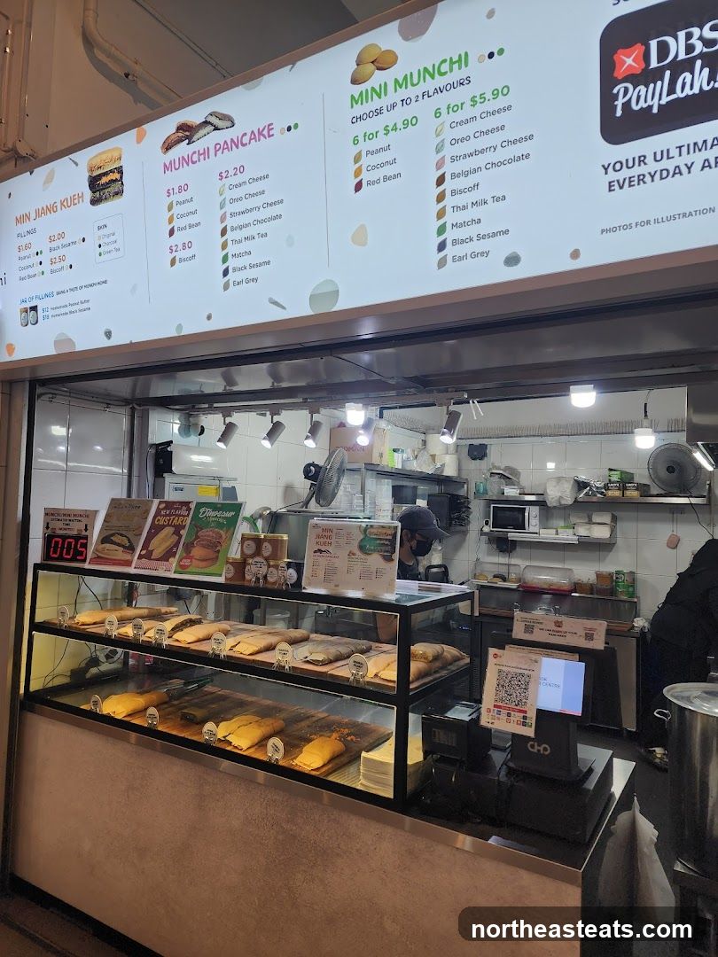 Food stall with menu and display case
