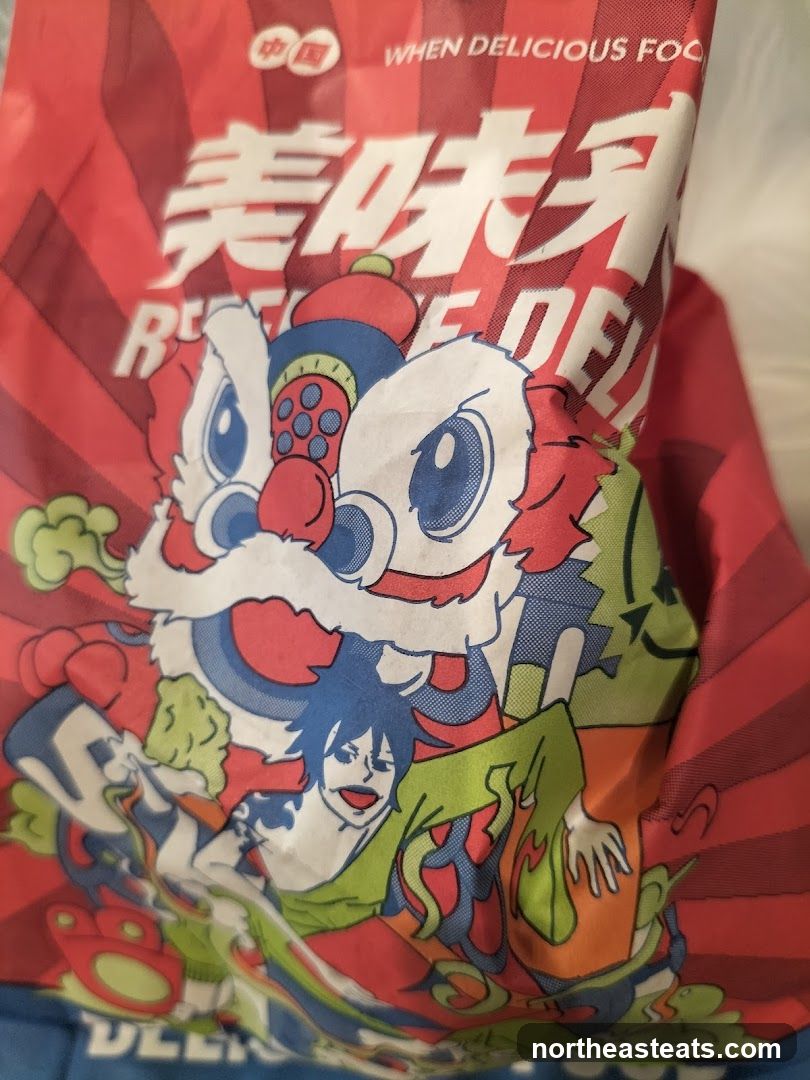 Red Bag with Lion Dance Design