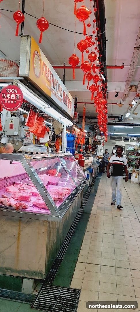 Fresh Pork Stall with Red Lanterns