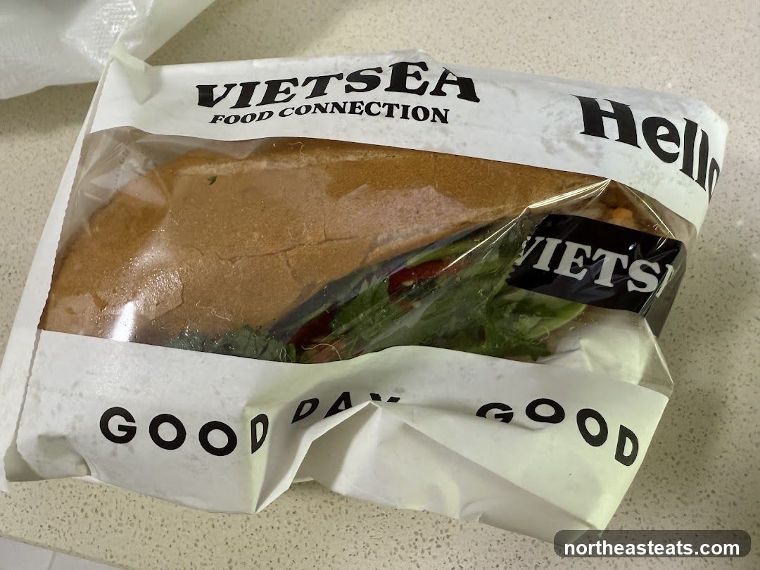 Sandwich in branded packaging