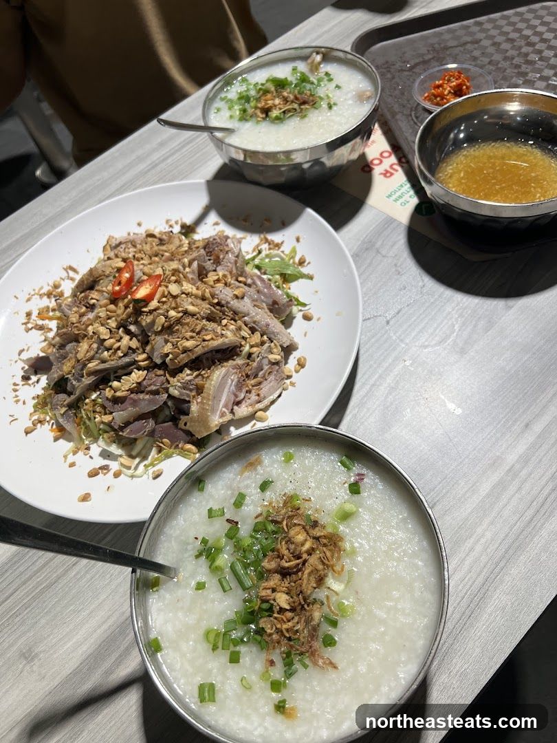 Congee and Duck Salad