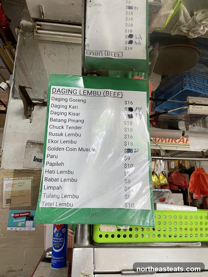 Daging Lembu (Beef) Menu