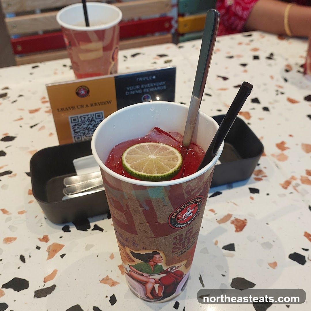 Red Drink with Lime and Straws