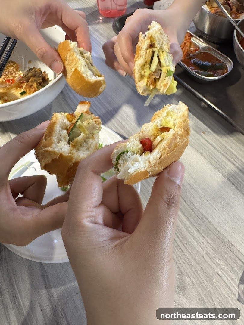 People eating sandwiches