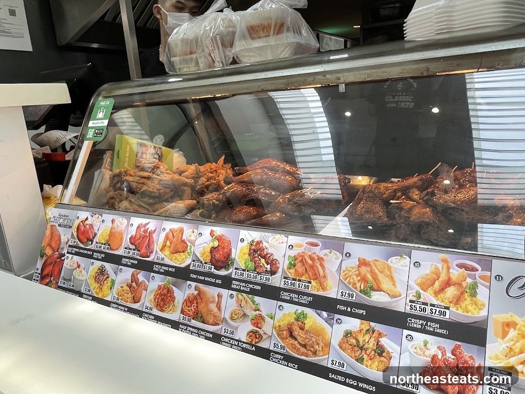 Food display with menu