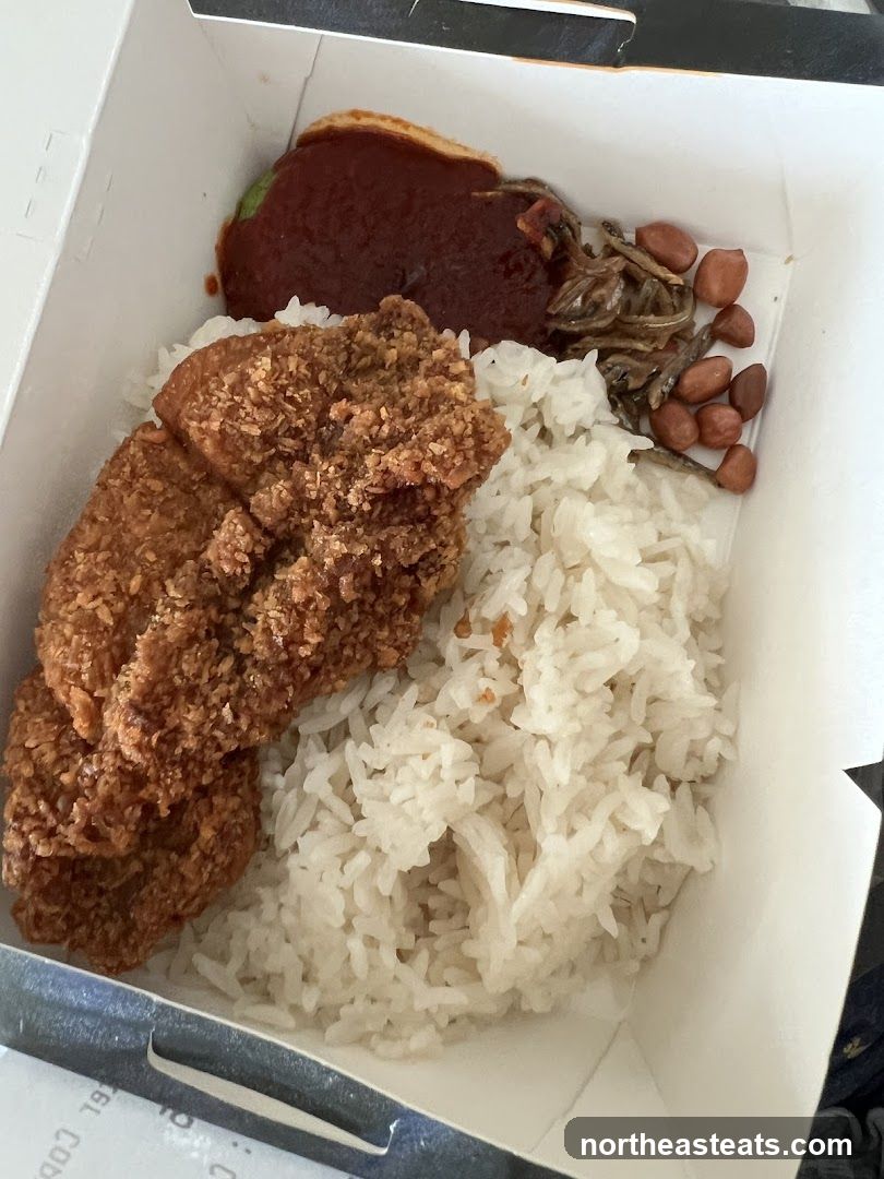 Nasi Lemak with Fried Chicken