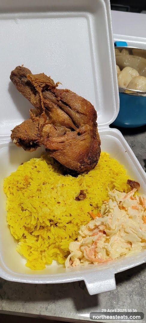 Fried Chicken with Rice and Coleslaw