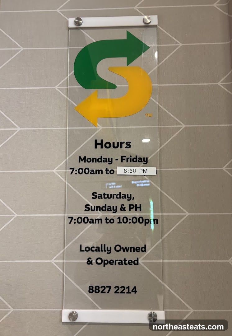Subway Hours Sign