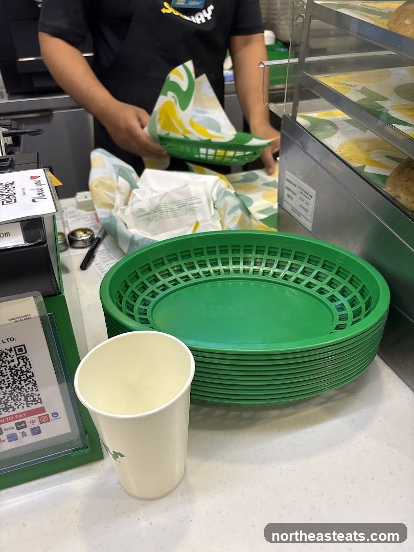 Subway Counter with Baskets and Cup