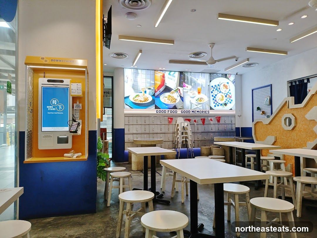 Restaurant Interior with Self-Ordering Kiosk