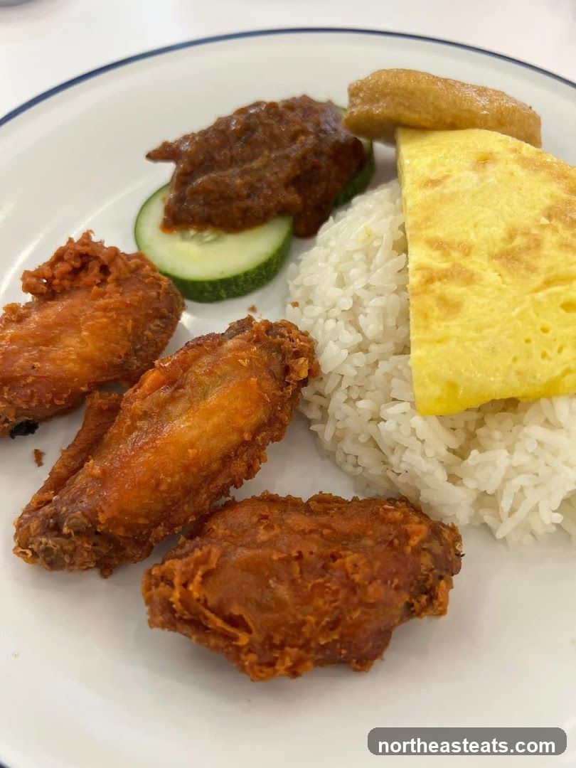 Fried Chicken Wings with Rice