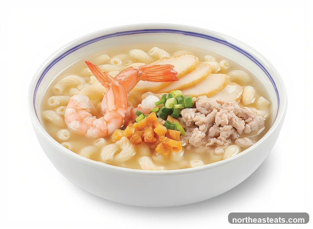 Macaroni Soup with Shrimp and Pork