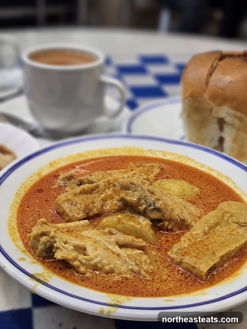 Curry Chicken with Bread and Tea