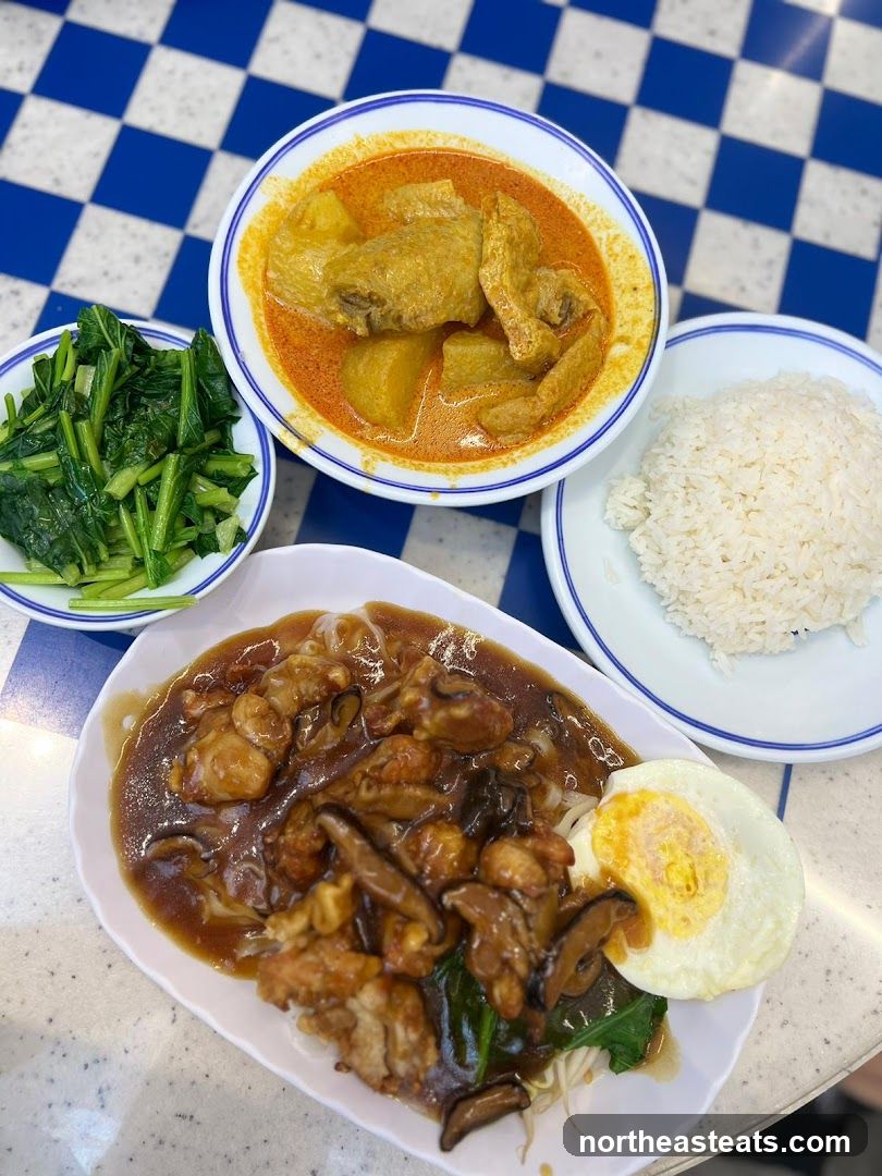 Chicken Curry with Rice and Stir-fried Vegetables