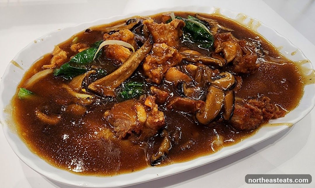 Braised Chicken with Mushrooms and Greens