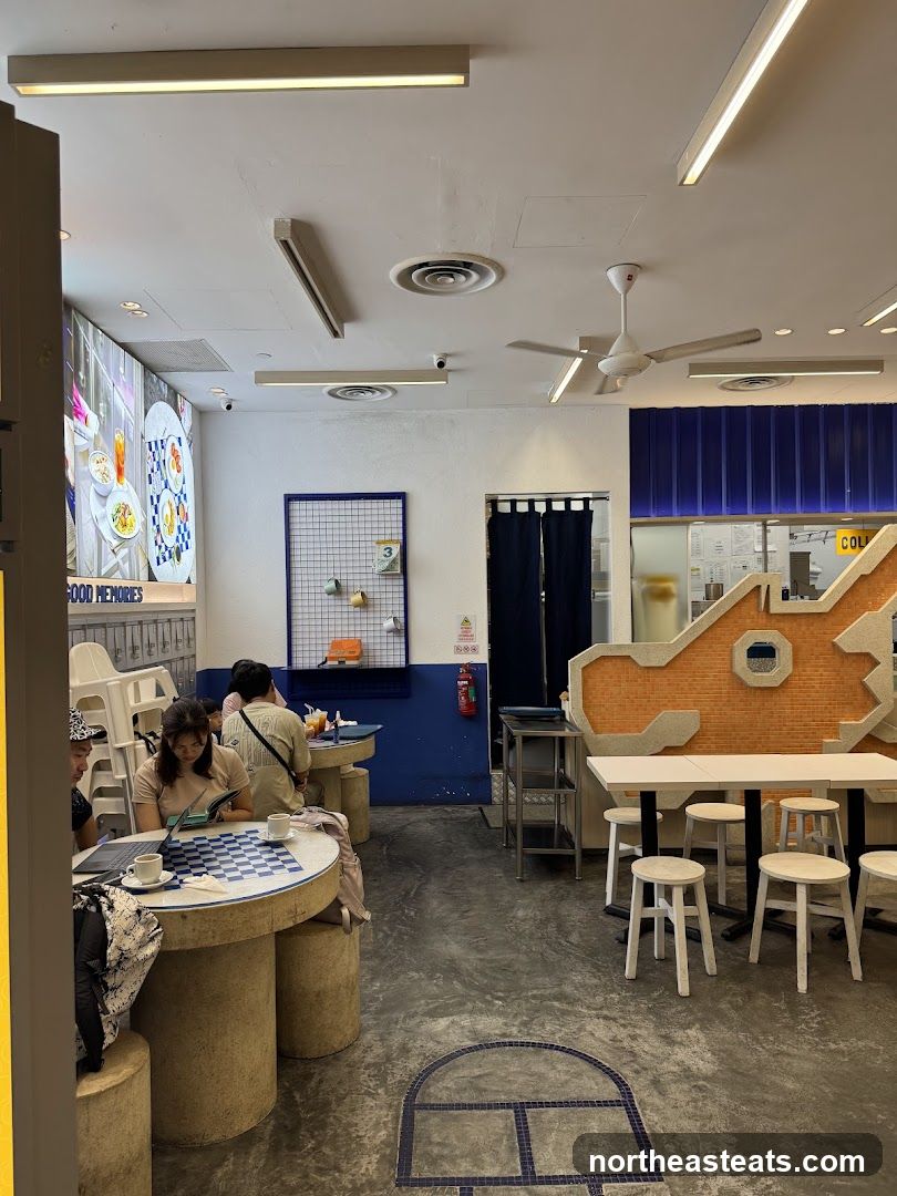 Interior of a cafe with patrons