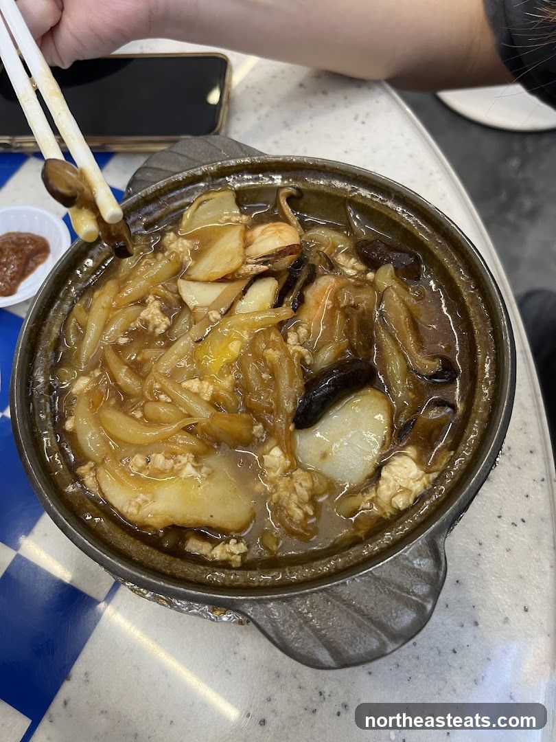 Claypot Dish with Seafood and Mushrooms