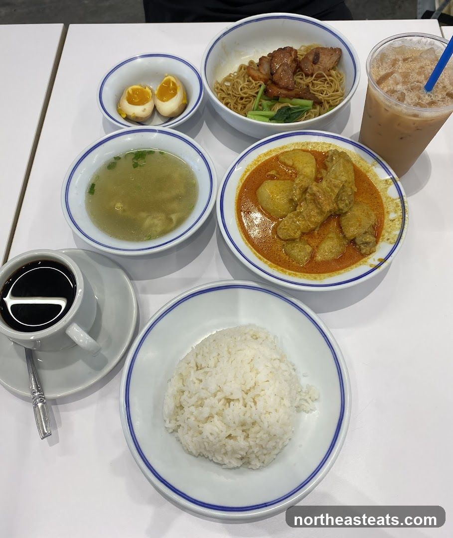 Meal with Noodles and Curry