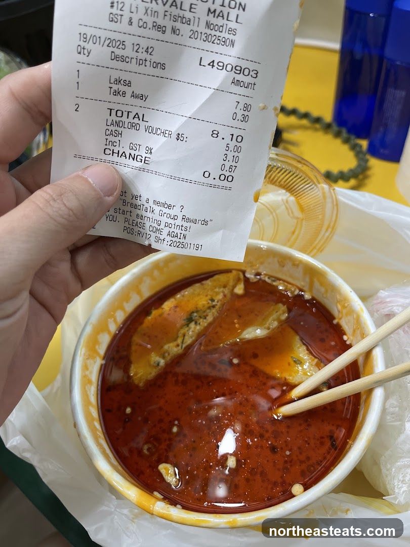 Receipt and Laksa
