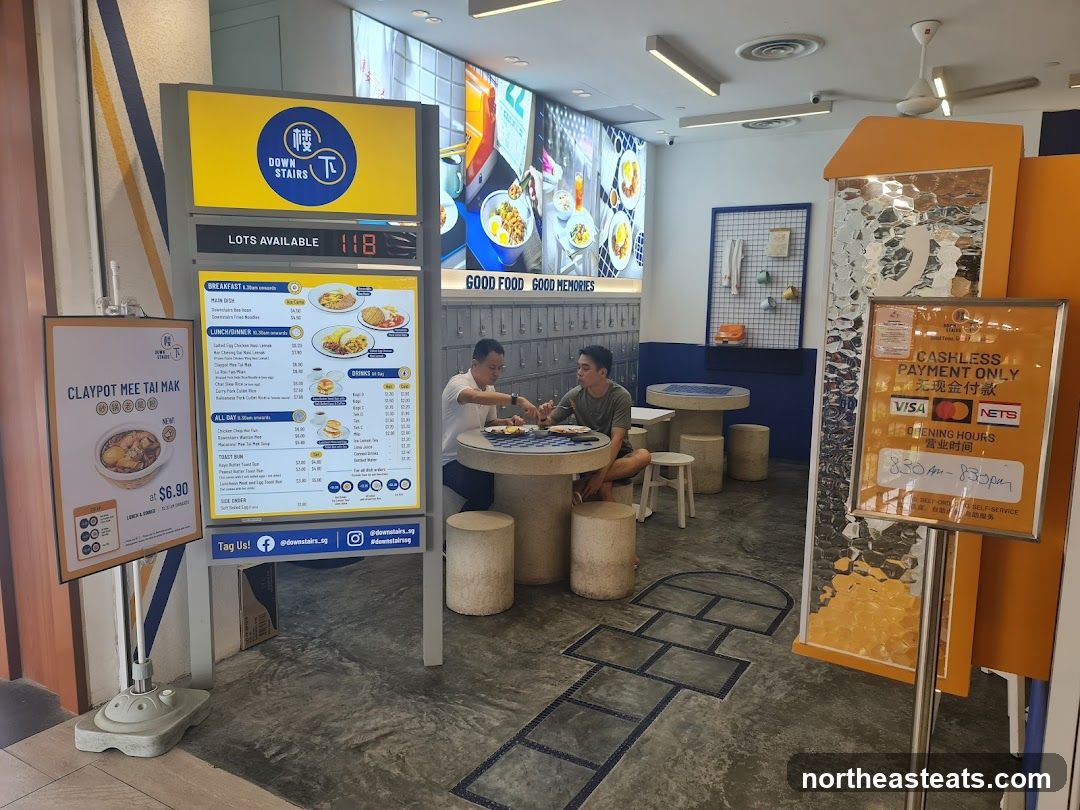 Restaurant Interior with Menu and Seating