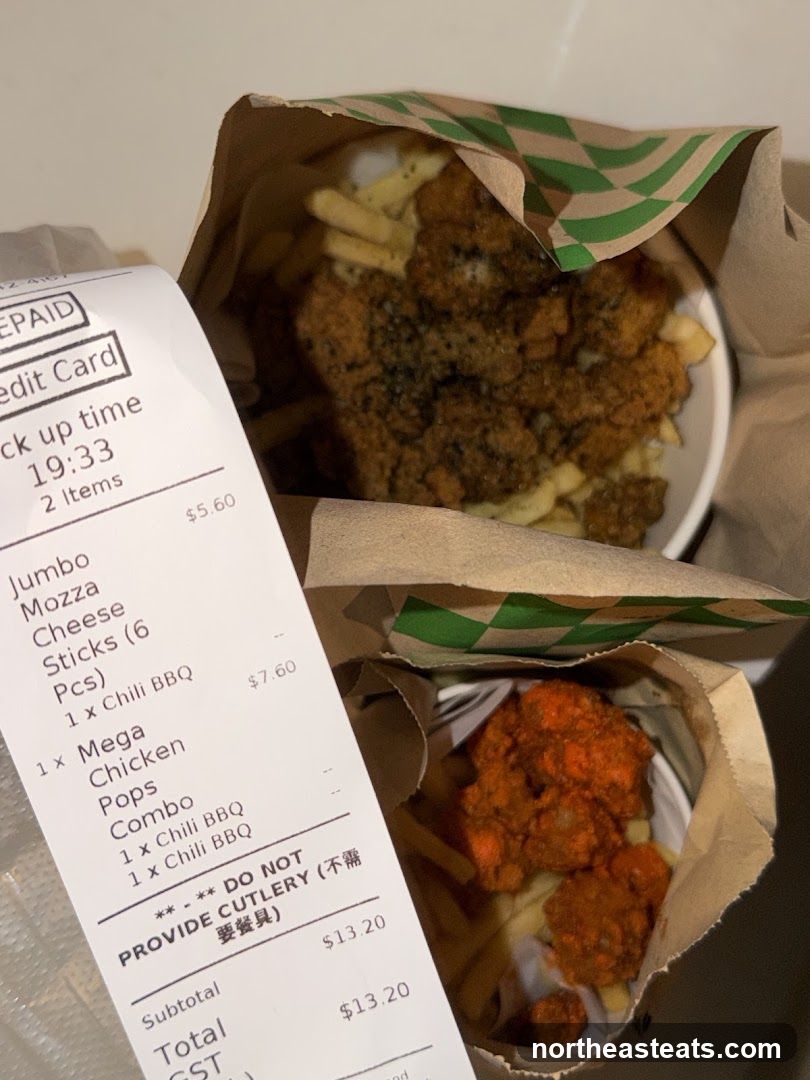 Food Order Receipt and Takeout Bags