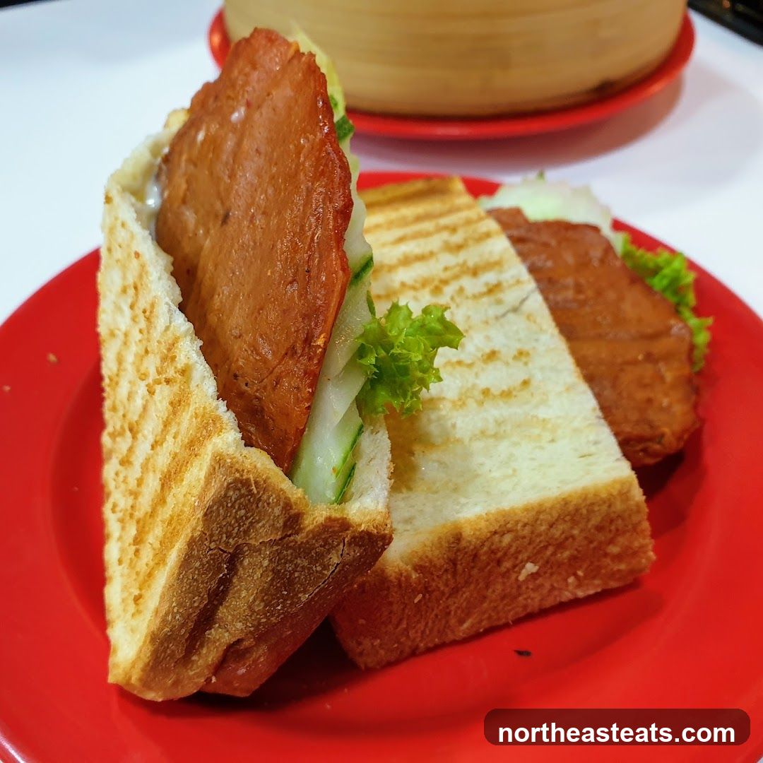 Toasted Sandwiches with Meat and Cucumber
