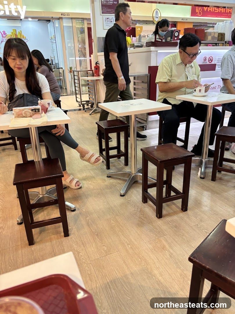 People dining at tables