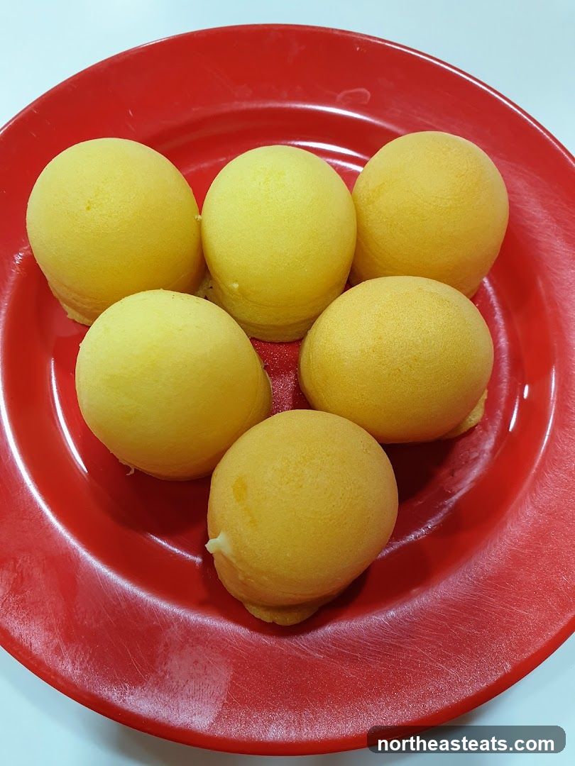 Yellow Puffs on Red Plate
