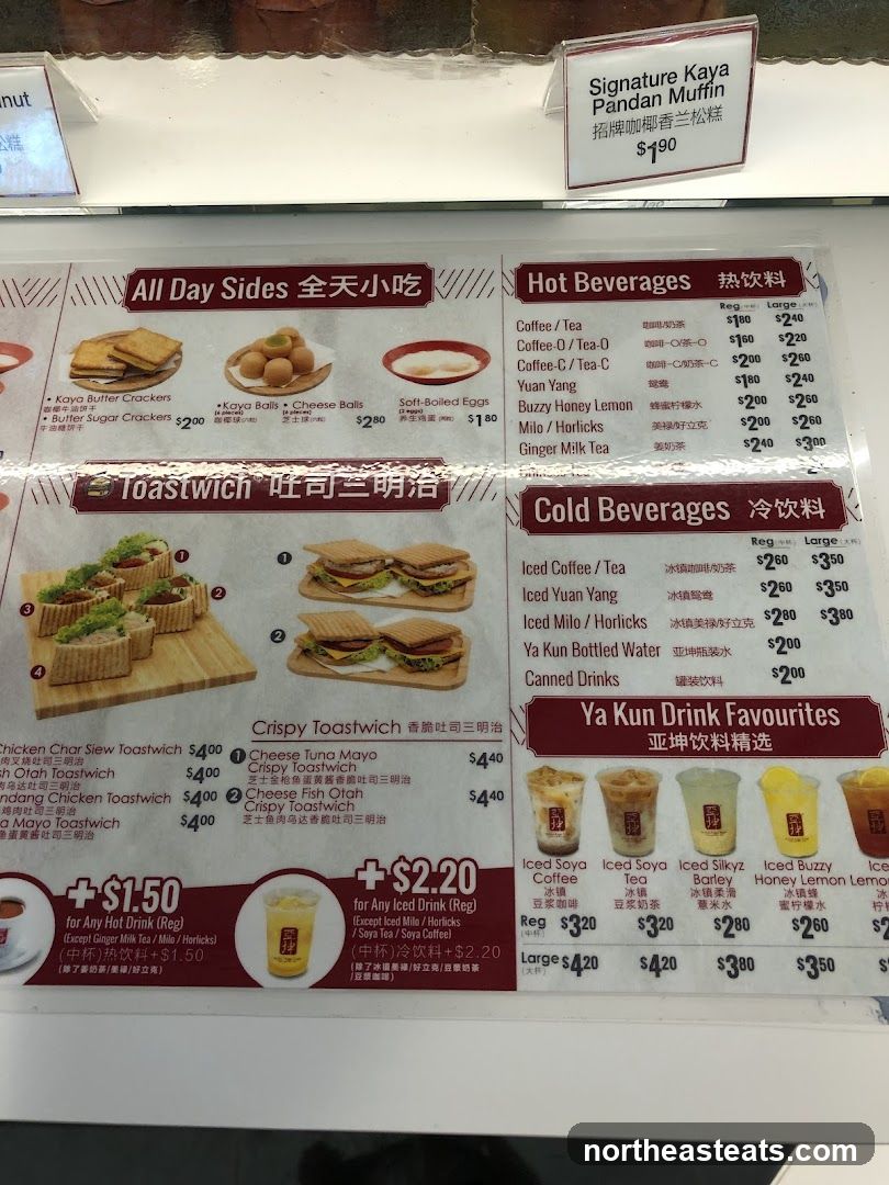Ya Kun Menu