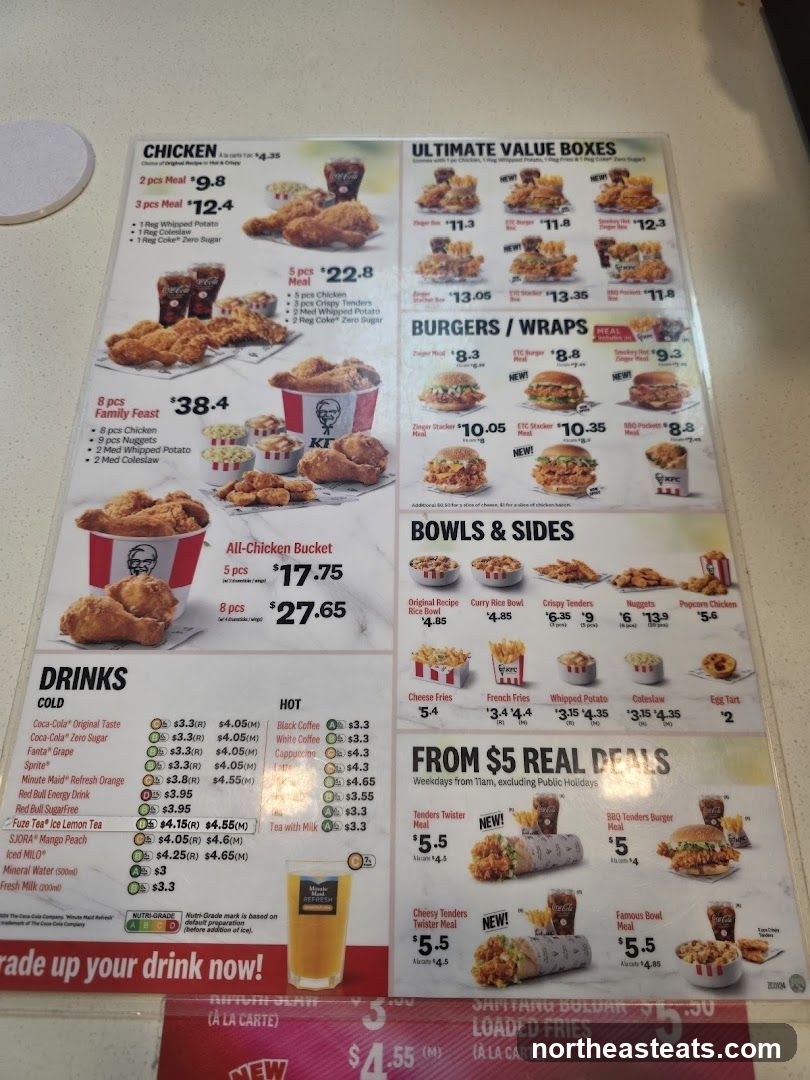 KFC Menu