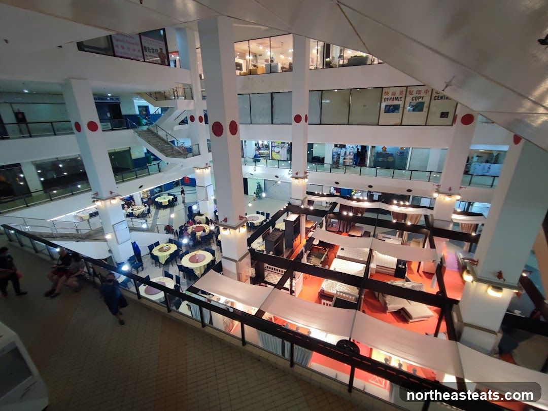 Interior of a multi-level shopping mall