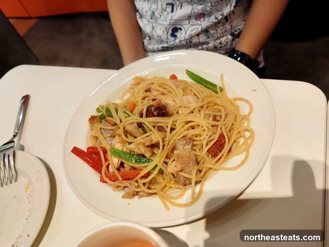 Spaghetti with Chicken and Vegetables