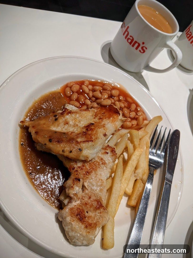 Chicken and Chips with Beans