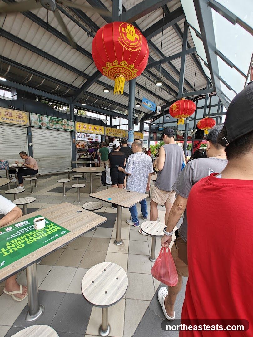 Outdoor Food Court with Red Lanterns