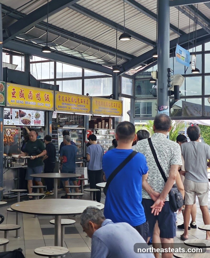 Food Court with People Waiting