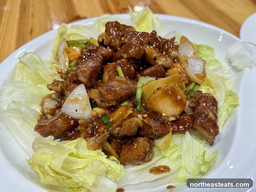 Beef Stir-fry with Onions and Lettuce