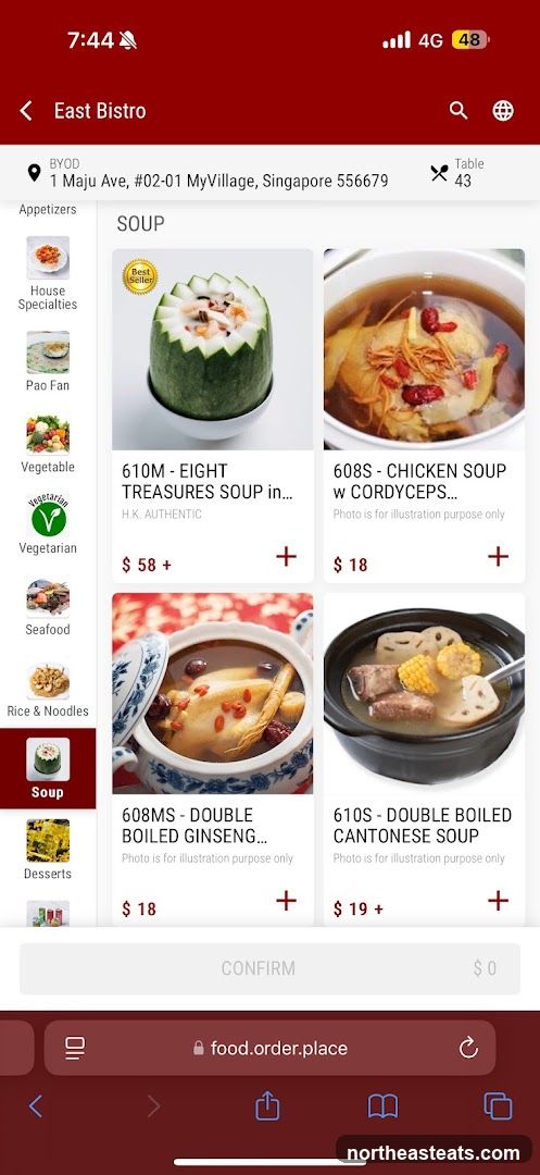East Bistro Menu