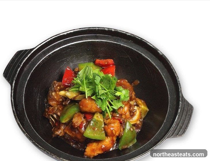 Stir-fried dish in a pot